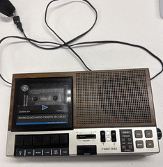 Vtg GE 7-4956B General Electric Alarm Clock Radio Cassette Tape Recorder READ