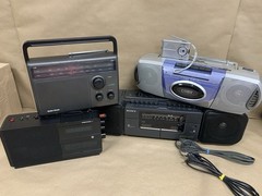 Vintage AM/FM Radio Cassette Alarm Clock Lot Sony Coby Proton Radio Shack Tandy