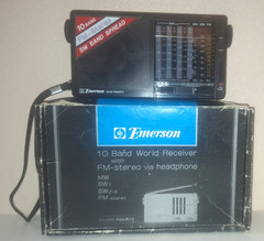 Vintage Emerson FM Stereo 10 Band SW Receiver Radio Model PSW4010 w/ bag &manual