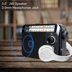 Retekess TR604 AM FM Radio,Portable Radio Plug in Wall,D Battery Operated,Large