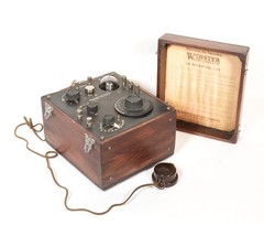 Very Rare 1922 Webster Electric 2A One-Tube Portable Radio * Racine, WI * Works