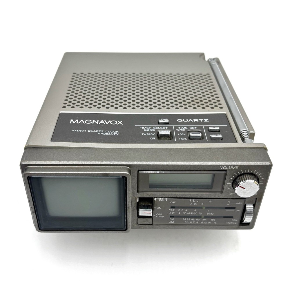 Magnavox BD-3902 SL01 Vintage Portable AM/FM Quartz Radio Clock & TV For Parts