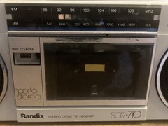 Randix SCR-710 Vintage Stereo Cassette Recorder Portable Radio Working