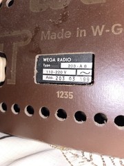 Vintage Wega West Germany Radio hi-fi 203-a8 Electric