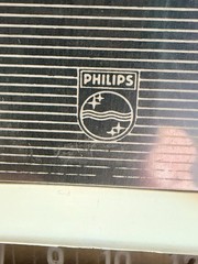 RARE 1950s Philips Time-Mark Clock Radio Atomic Red/Pink B2C11U WORKS MCM Cord