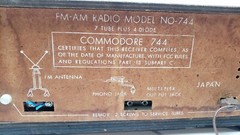 Vintage Commodore FM-AM Radio Model 744 Stereo-Matic-Sound 4 Speaker High Fideli