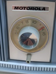 Motorola C19B8 Clock Radio Two Tone Blue Tube AM Mid Century Modern 1963