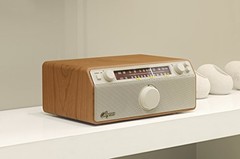 WR-12 AM/FM/Aux-In Stereo Analog Wooden Cabinet Radio () Walnut