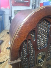 General Electric GE Reproduction Model No 7-4100JA Cathedral AM/FM Radio Wood