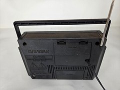 GE AM FM Portable Radio 7-2850B Two-Way Power Handle Tuner Sticker Vintage