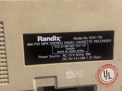 Randix SCR-710 Vintage Stereo Cassette Recorder Portable Radio Working