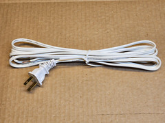 NEW 9&prime; AC Power Cord Cable KLH 8 Eight 21 Twenty One Radio White Non Polarized
