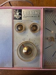 Vtg 1960s Barbie Pink Emerson LifeTimer II Clock Tube Radio G1705 Tested Working