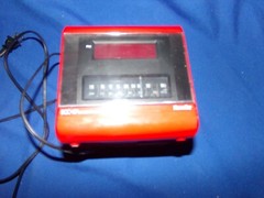 Vintage Randix Red Cube Box Square Cassette, Clock, AM/FM Radio – Works