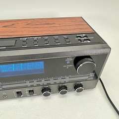 Vtg Woodgrain Sears AM/FM Cassette Stereo Clock Radio 80s 90s Retro Batt Backup