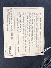 SEARS AM/FM Electronic Clock Radio 1983 RARE Digital Alarm Tested Works 573