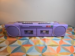 Vtg Lenoxx Sound AM/FM Stereo Radio/Duel Cassette Recorder,#CT-743,Working,1986.