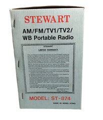 Stewart Radio ST874 Am Fm TV1 TV2 WB Portable Radio New Vintage Silver Chrome