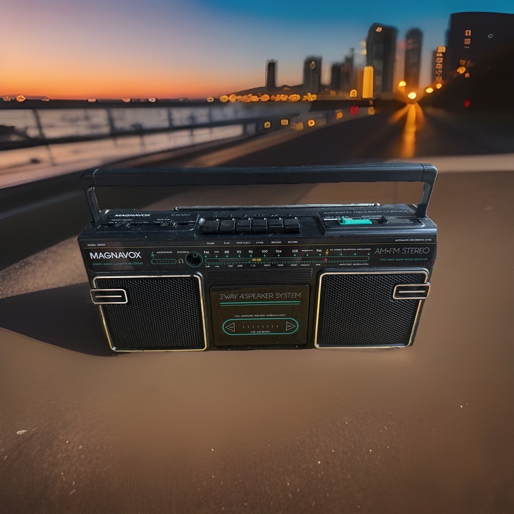 Magnavox Model D8060 4 Speaker System Cassette Boombox Radio needs work