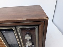 Vintage SONY TFM-9450W AM/FM Transistor Radio Wood Grain Cabinet Works
