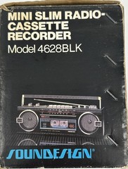 Vtg SOUNDESIGN Mini Slim Radio-Cassette Recorder 4628BLK Box Only – Great Decor