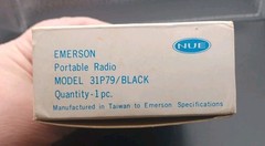 New Old Stock Emerson 31P79 Black Portable Radio In Box