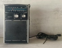 Vintage Sears Solid State AM FM Portable Radio Woodgrain Tested Working