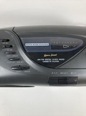 Lenoxx Sound AM/FM Digital Clock Radio Cassette Player Model CR-186 Tested Works