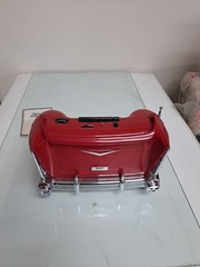 Vintage Randix Red 57 Chevy AM FM Portable Stereo Cassette Player Radio 1957