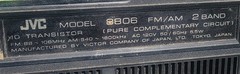 JVC 8806 AM/FM 2 BAND 10 Transistor Portable Radio 2-Way Speaker System