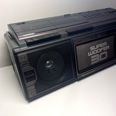Seiko WKC-200 Super Woofer 3D Stereo Boombox Dual Cassette AM/FM- Tested Working