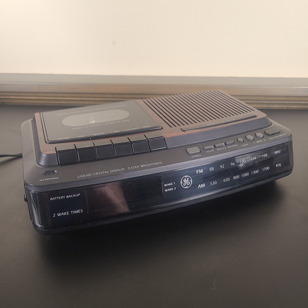 PARTS/REPAIR – VTG GE 7-4966A Alarm Clock Radio Cassette Recorder – Dual Alarm