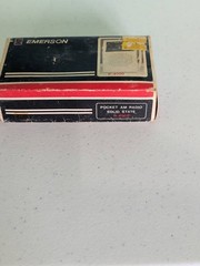 Emerson P-4000 Pocket Am Radio Solid State with box and manual not tested