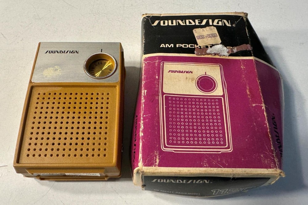 Soundesign AM Pocket Radio – Model 1120 With Original Box & Instructions Works