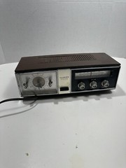 Lloyds Brown Silver Wired Solid State 2 Speaker Alarm Clock AM Radio Works READ*