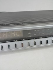 Vintage Silver Realistic Chronomatic 232 Alarm Clock Radio AM FM Tested Working
