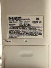 RadioShack 12-470 AM/FM/TV/Weather Band Pocket Radio Digital Stereo Tested