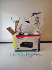 Vtg Zenith Z8000 AM/FM Cassette Clock Radio Green LED Battery Backup Movie Prop