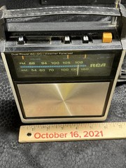 Vintage MCM RCA Dual Power AC-DC Radio AM/FM Model # RWM 164E Black Working.