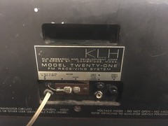 Vintage KLH Model Twenty One 21 FM Table Radio Wood Cabinet Tested Working