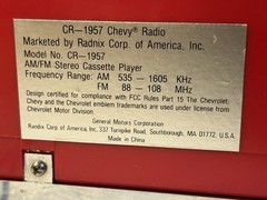 Randix CR-1975 57 Chevy Cassette Tape Am Fm Radio Free Shipping!
