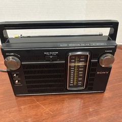 Sony TFM 7150W AM/FM Radio Transistor Black Vintage ***Works