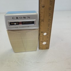 Vintage Crown 6 Transistor AM Radio 1950s Rare Sky Blue Made in Japan VG