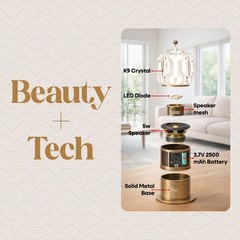 Fuse Soluna Crystal Bluetooth Speaker Lamp w/ Bluetooth & Hand Polished Prism
