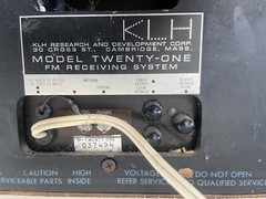 KLH MODEL TWENTY ONE FM RECEIVING SYSTEM WOOD CABINET 50 YEAR OLD STEREO 🟠🟠