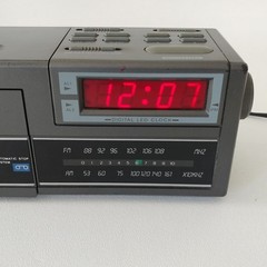 Vintage Sears Roebuck AM/FM Cassette Clock Radio Tape 225.23415 Tested READ
