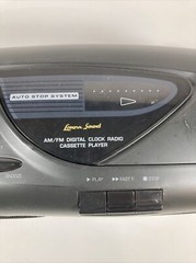Lenoxx Sound AM/FM Digital Clock Radio Cassette Player Model CR-186 Tested Works