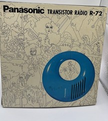 Vintage 1970s Yellow Panasonic Toot- A- Loop AM Radio R72 . NOS Tested-Works