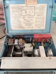 Vintage The Companion By BULOVA Portable Vacuum Tube Radio Teal Blue Gold Trim
