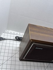 Vintage SONY AM/FM Desktop Radio ICF-9740W Wood Grain Tested Working